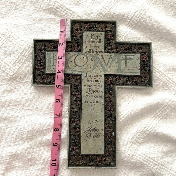 Decorative Cross Wall Art with Inspirational Quote - Picture 14 of 15